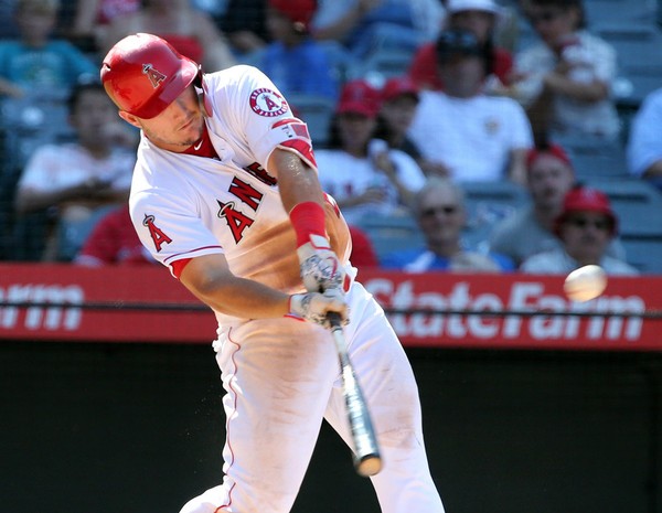 Mike Trout at bat.