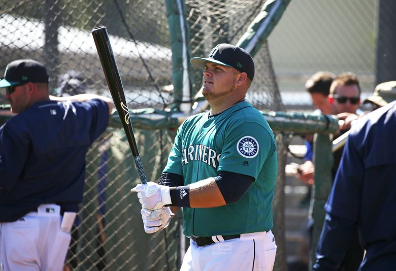 Dan Vogelbach during BP with the Seattle Mariners.