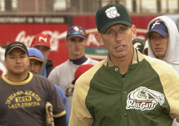 Greg Tagert, manager of the Gary SouthShore RailCats, holding a tryout.