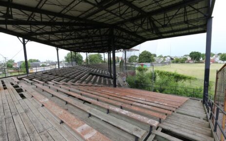 The worn down remnants of Hamtramck Stadium.
