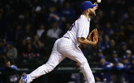 Kyle Ryan on the mound at Wrigley Field.
