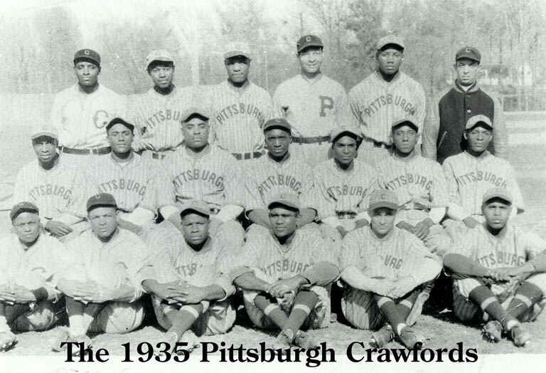 The 1935 Pittsburgh Crawfords pose for a team picture.
