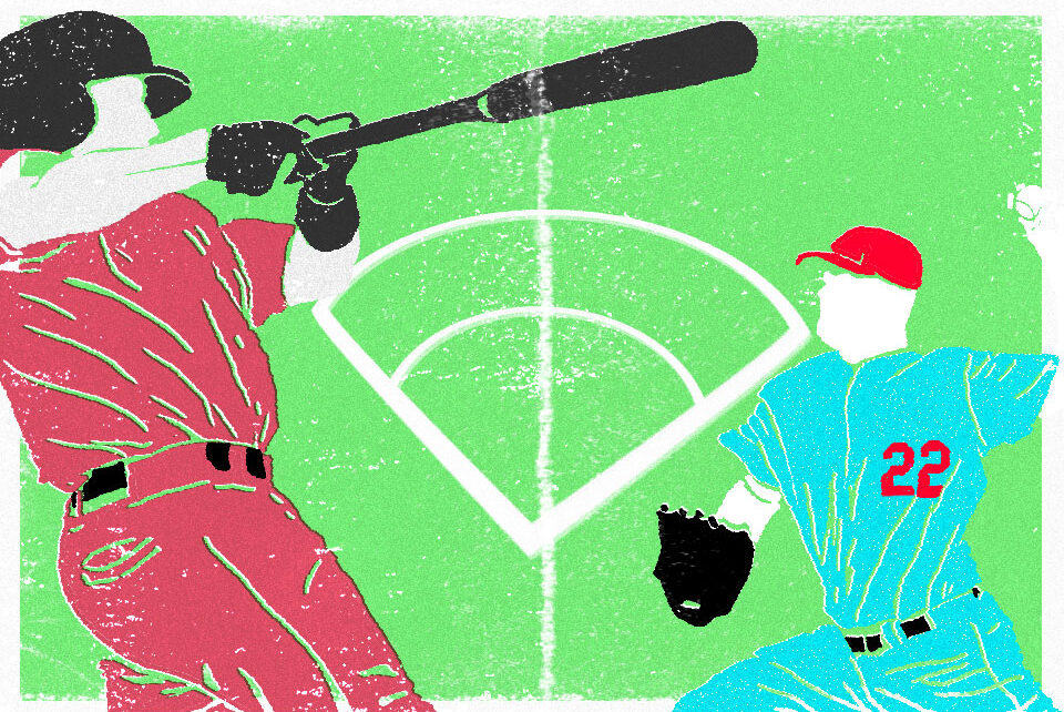 Artwork representing baseball uniforms.