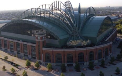 Exterior view of Miller Park in Milwaukee, WI.