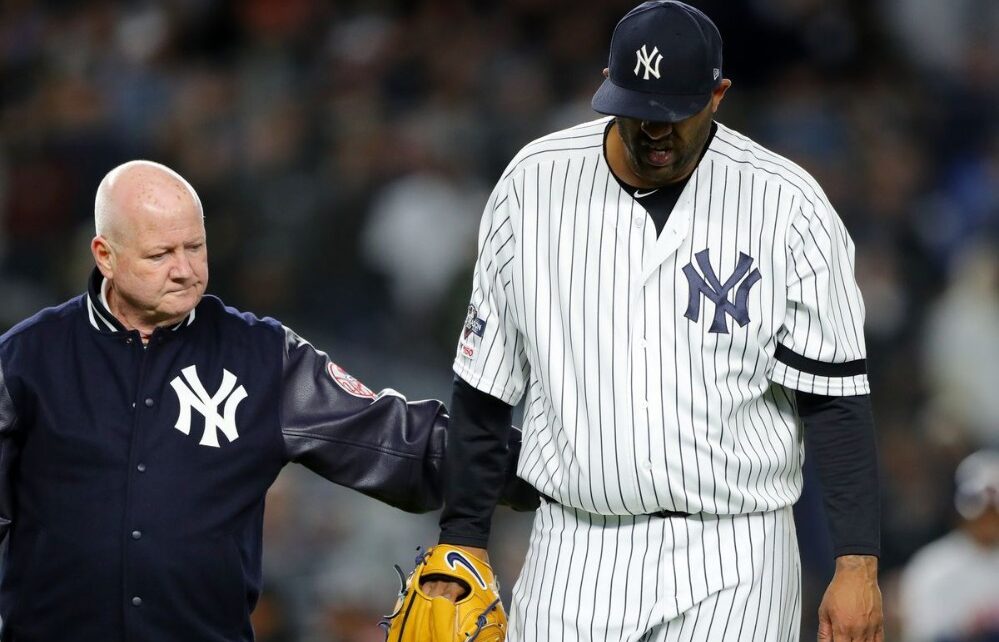 CC Sabathia led off the field during his last appearance.