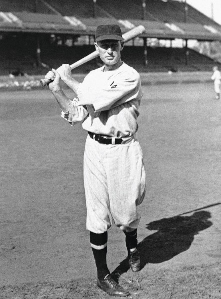 Sam Rice posing for a picture with the Washington Senators.