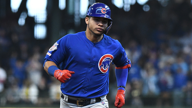 Willson Contreras in game action for the Chicago Cubs