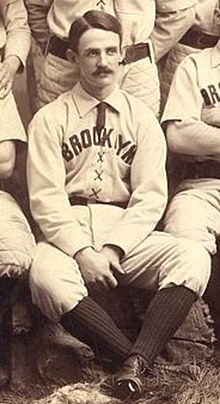 Bob Caruthers taking a team photo with the Brooklyn Bridegrooms