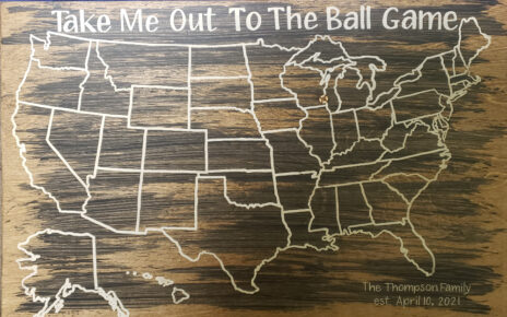 Wooden map of the United States