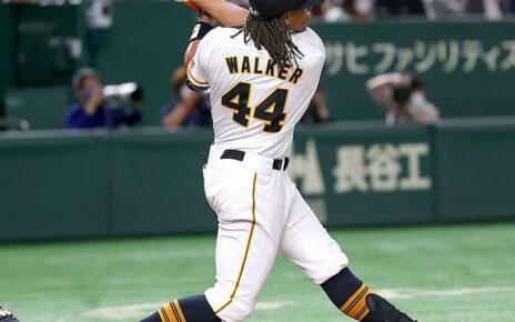 Adam Brett Walker II at bat for the Yomiuri Giants