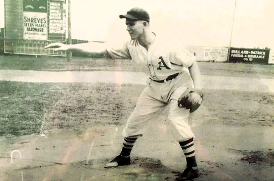 Virgil Trucks on the mound for the Andalusian Bulldogs in 1938.